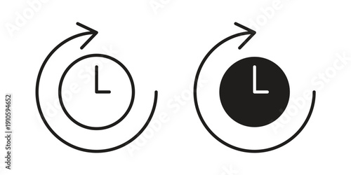 Duration icon. simple thin line icon vector illustration pack on white