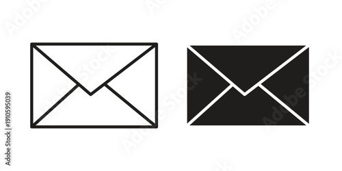 Envelope icon. simple thin line icon vector illustration pack on white