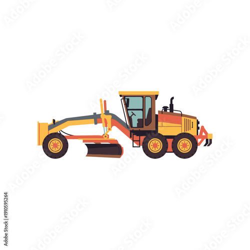 Heavy bulldozer machinery operating on construction site terrain viewed from the side