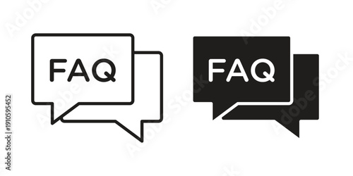 FAQ icon. simple thin line icon vector illustration pack on white