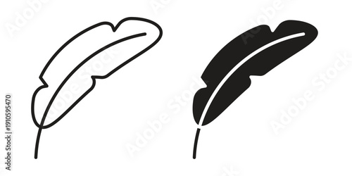 Feather icon. simple thin line icon vector illustration pack on white