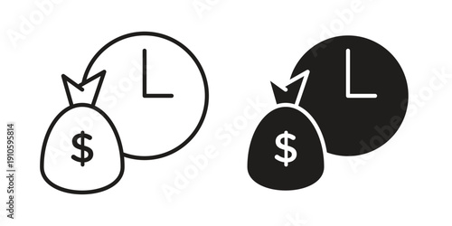 Fixed deposit icon. simple thin line icon vector illustration pack on white