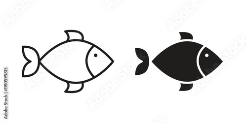 Fish icon. simple thin line icon vector illustration pack on white