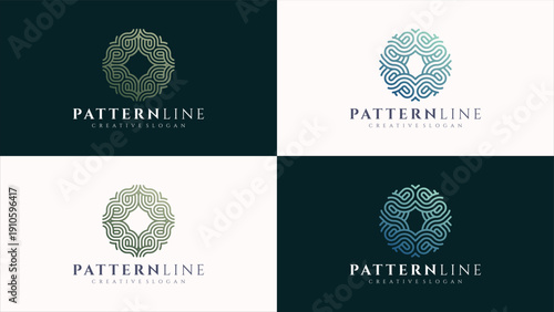 Contemporary Floral Line Pattern Vector Design Logo Template For Fashion Labels And Boutiques