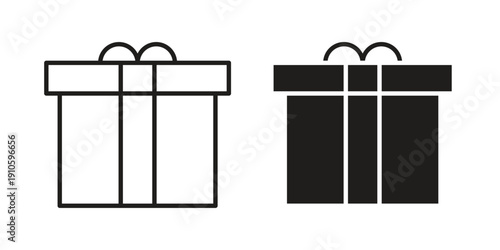 Gift box icon. simple thin line icon vector illustration pack on white