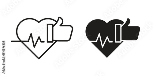 Good health icon. simple thin line icon vector illustration pack on white