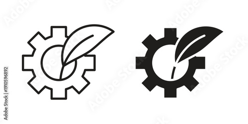 Green technology icon. simple thin line icon vector illustration pack on white