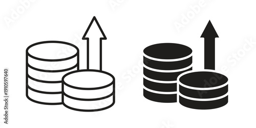 High revenue icon. simple thin line icon vector illustration pack on white