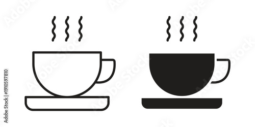 Hot tea icon. simple thin line icon vector illustration pack on white