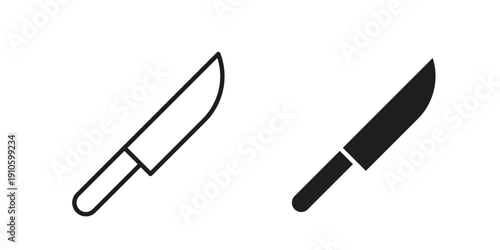 knife icon. simple thin line icon vector illustration pack on white