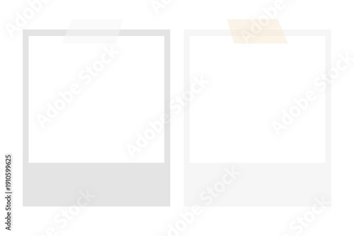 Minimal Polaroid Photo Frames Mockup isolated on transparent background 