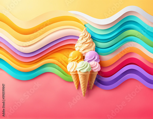 abstract wavy background wi...