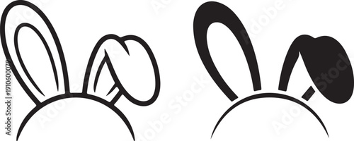 Easter Bunny Ears, rabbit icon vector isolated