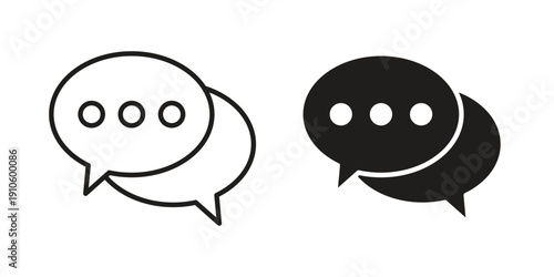 Live chat icon. simple thin line icon vector illustration pack on white