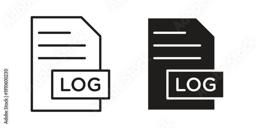 log file icon. simple thin line icon vector illustration pack on white