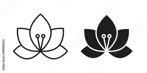 Lotus icon. simple thin line icon vector illustration pack on white