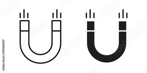 Magnet icon. simple thin line icon vector illustration pack on white