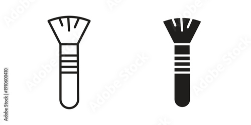 Makeup brush icon. simple thin line icon vector illustration pack on white