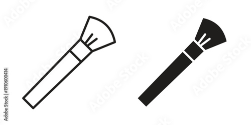Makeup brush icon. simple thin line icon vector illustration pack on white