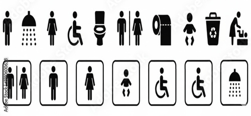 Universal Public Amenities: Restroom, Hygiene, and Accessibility Signage