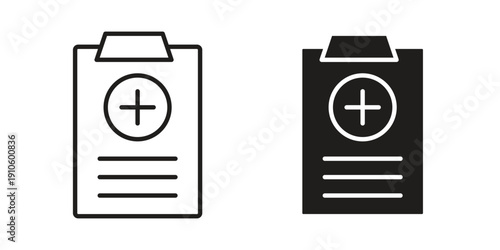 Medical report icon. simple thin line icon vector illustration pack on white