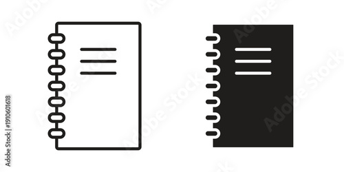 Notebook icon. simple thin line icon vector illustration pack on white