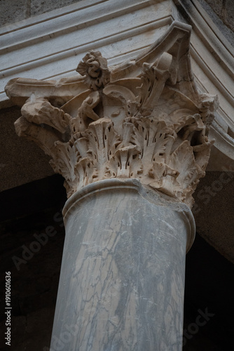 Photography detail of a column in rome