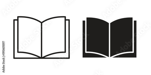 open book icon. simple thin line icon vector illustration pack on white