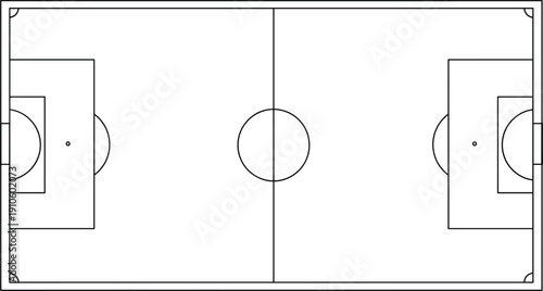 Soccer field diagram vector illustration, sports pitch layout graphic design, football coaching strategy artwork, educational game plan emblem branding logo