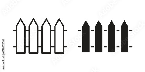 Plank fence icon. simple thin line icon vector illustration pack on white