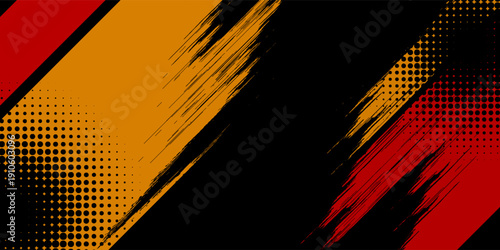 Vector transition in the colors of Germany and Belgium with lines in a retro style. Modern striped pattern. For covers, advertising. Abstract yellow red black vector background.