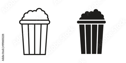 Popcorn icon. simple thin line icon vector illustration pack on white