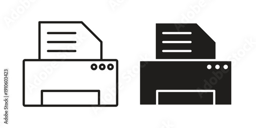 Print icon. simple thin line icon vector illustration pack on white