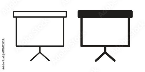 Presentation board icon. simple thin line icon vector illustration pack on white