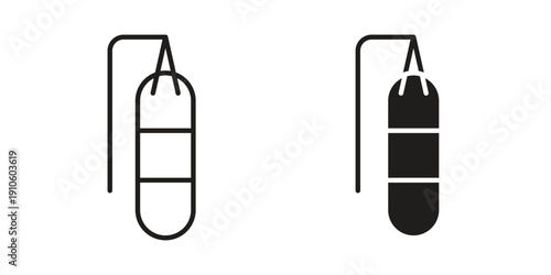 Punching bag icon. simple thin line icon vector illustration pack on white