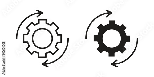 Recovery gear icon. simple thin line icon vector illustration pack on white