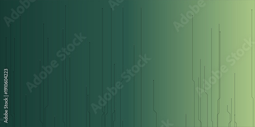 Abstract green gradient background with thin vertical lines resembling digital data streams or organic growth.