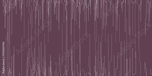 Abstract digital background with light purple lines resembling circuit board traces or falling code on a dark plum backdrop.
