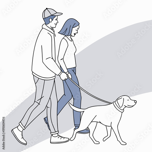 Walking Dog Together 1