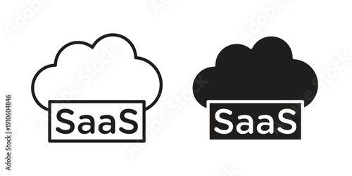 SaaS icon. simple thin line icon vector illustration pack on white