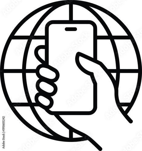 Hand holding smartphone for contactless mobile payment transaction tap to pay cashless technology