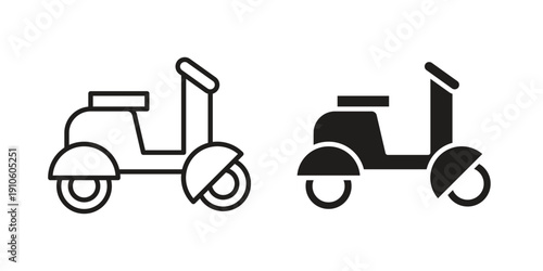 Scooter bike icon. simple thin line icon vector illustration pack on white