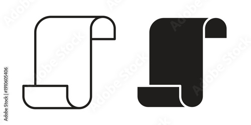 Scroll paper icon. simple thin line icon vector illustration pack on white