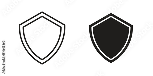 Shield icon. simple thin line icon vector illustration pack on white
