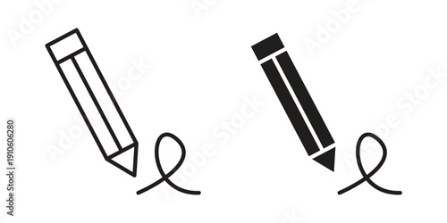 Signature icon. simple thin line icon vector illustration pack on white