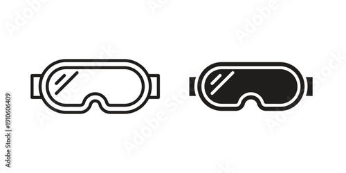 Ski goggles icon. simple thin line icon vector illustration pack on white