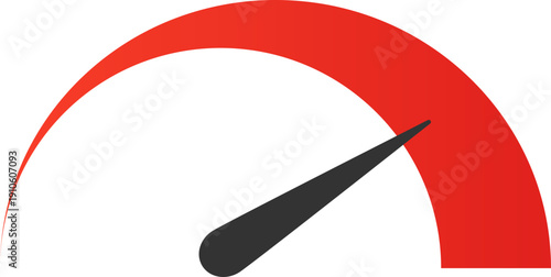Speedometer gauge indicating high performance and rapid progress towards a goal