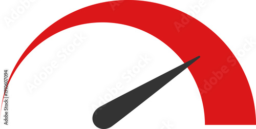 Speedometer gauge showing high performance and rapid acceleration, indicating success