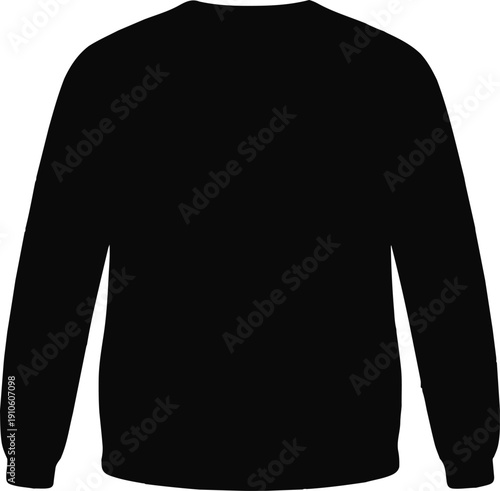 A plain black long sleeve tshirt displayed without any people or background elements