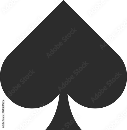 Black spade symbol on a dark background, representing a playing card suit